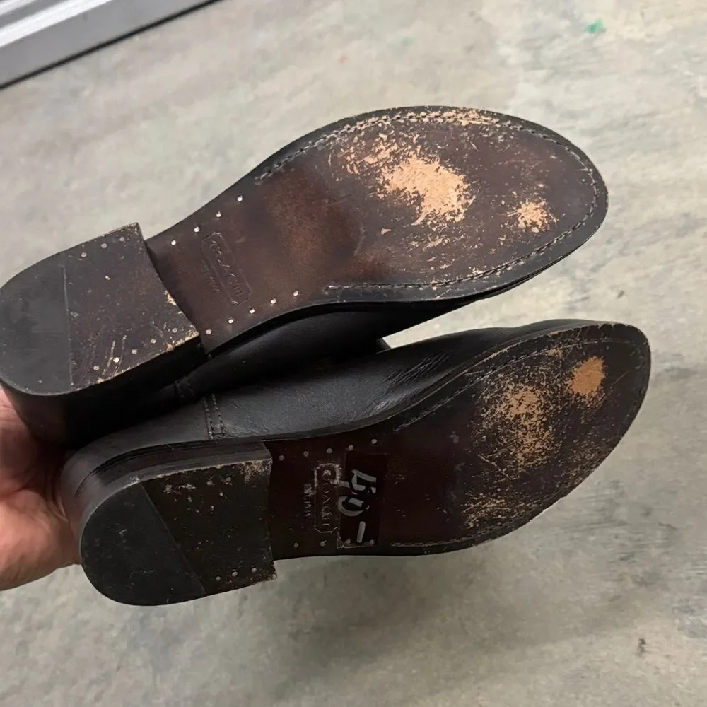 Vintage Coach Black and Brown Patterned Boots